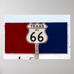 Vintage Texas Route 66 ポスター