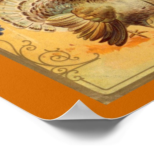 Vintage Thanksgiving Greeting ポスター (角)