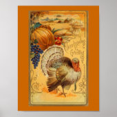 Vintage Thanksgiving Greeting ポスター (正面)