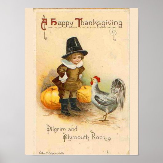 Vintage Thanksgiving Poster ポスター (正面)