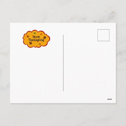 Vintage Thanksgiving Wishes  Holiday Postcard シーズンポストカード (裏面)