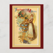 Vintage Thanksgiving Wishes  Holiday Postcard シーズンポストカード (正面)