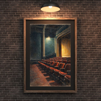 Vintage Theater Interior Wall Art ポスター