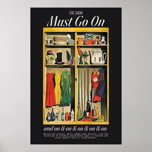 Vintage Theater Wardrobe Art Print Backstage ポスター (正面)