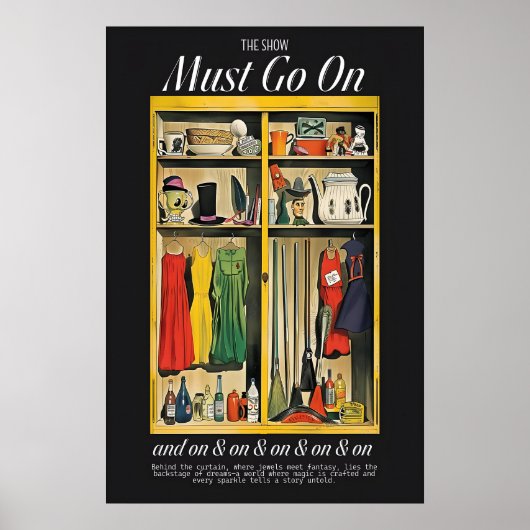 Vintage Theater Wardrobe Art Print Backstage ポスター (正面)
