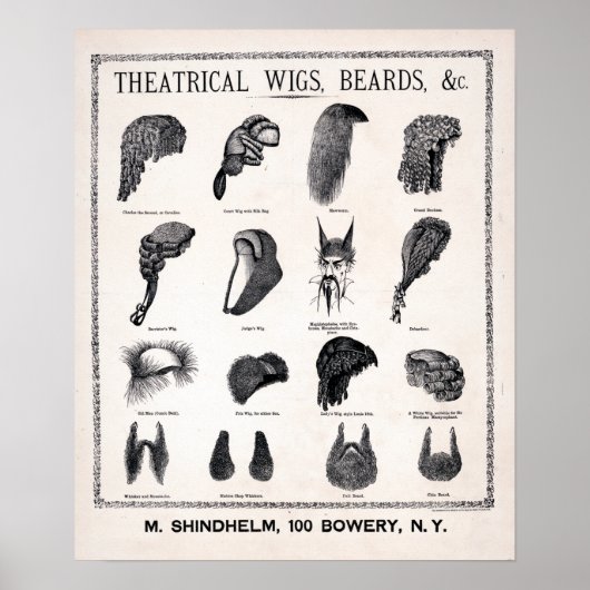 Vintage Theatrical Costume Beards and Wigs ポスター (正面)