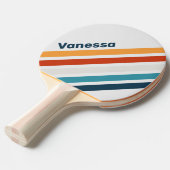 Vintage Thistle Angled Striping with Name 卓球ラケット (正面アングル)