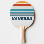 Vintage Thistle Horizon Striping with Name 卓球ラケット (裏面)