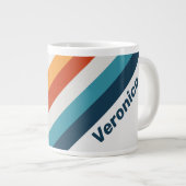 Vintage Thistle Stripes with Name ジャンボコーヒーマグカップ (正面右)