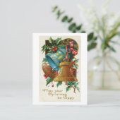 Vintage Three Bells With Holly Postcard ポストカード (スタンド正面)