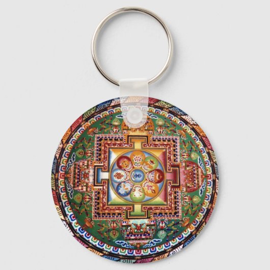 Vintage Tibetan Tantric Buddhism Mandala キーホルダー (正面)