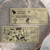 Vintage Ticket Halloween Party Invitation 招待状