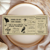 Vintage Ticket Halloween Party Invitation 招待状