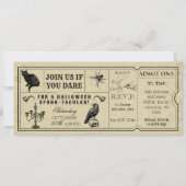 Vintage Ticket Halloween Party Invitation 招待状 (正面)