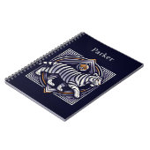 Vintage Tiger Navy Blue ノートブック (左側)