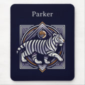 Vintage Tiger Navy Blue マウスパッド (正面)