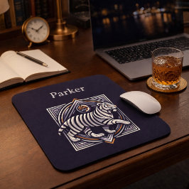 Vintage Tiger Navy Blue マウスパッド