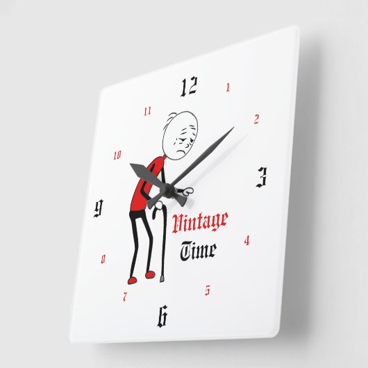 Vintage Time スクエア壁時計 (傾斜)
