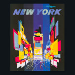 Vintage Time Square Travel Poster ポスター<br><div class="desc">Bring the iconic energy of New York City's Times Square to your home or office with this stunning vintage travel poster. The striking design captures the excitement and vibrancy of one of the world's most famous destinations. The high-quality printing showcases the intricate details and bold colors of this vintage artwork,...</div>
