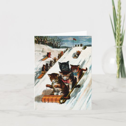 Vintage Toboggan Cats カード (正面)