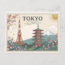 Vintage Tokyo Japan Travel Poster Art ポストカード