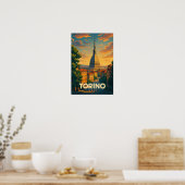 Vintage Torino Italy Travel Poster ポスター (キッチン)