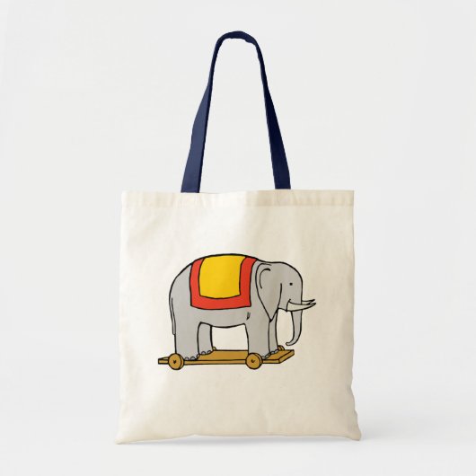 Vintage Toy Circus Elephant Canvas トートバッグ (正面)