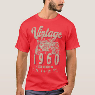 Vintage Tractor Farmer Birthday Born In 1960 & Est Tシャツ