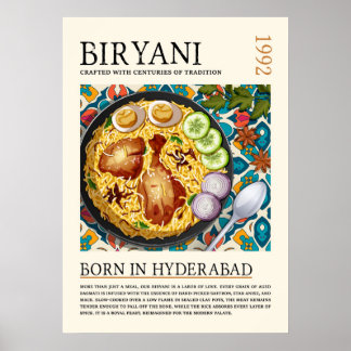 Vintage Traditional Hyderabadi Biryani Artwork ポスター