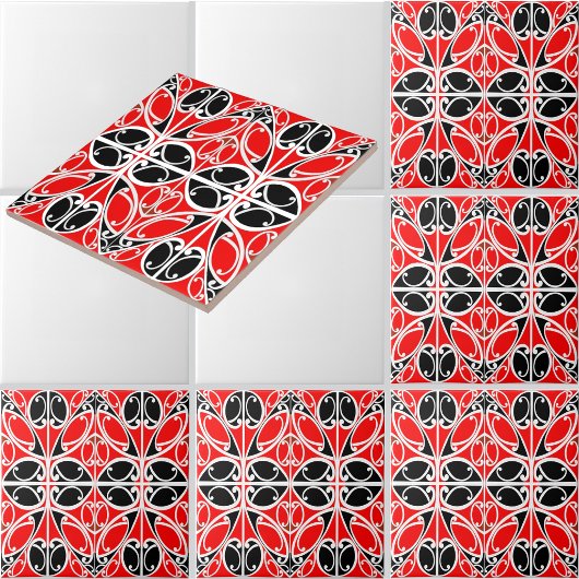 Vintage Traditional Maori Tribal Art Pattern タイル