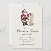Vintage Traditional Santa Claus Christmas Party 招待状 (正面)