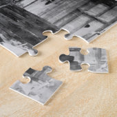 Vintage Train Crash Black and White ジグソーパズル (側面)