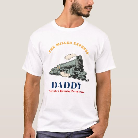 Vintage Train Daddy Birthday Tシャツ (正面)