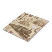 Vintage Train Station Pattern (1) タイル (側面)