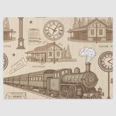 Vintage Train Station Pattern (1) 薄葉紙 (正面)