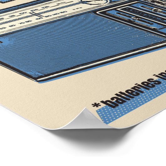 📻 Vintage Transistor Radio ポスター (角)