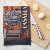 Vintage Travel、カサブランカ（モロッコ、アフリカ） キッチンタオル (四つ折り)