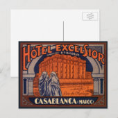 Vintage Travel、カサブランカ（モロッコ、アフリカ） ポストカード (正面/裏面)