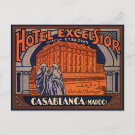 Vintage Travel、カサブランカ（モロッコ、アフリカ） ポストカード