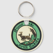 Vintage Travel、グランドフォーク、ノースダコタ キーホルダー (正面)