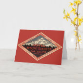 Vintage Travel、山エベレスト、Darjeeling India カード (黄色い花)