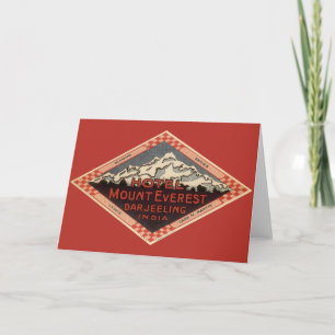 Vintage Travel、山エベレスト、Darjeeling India カード