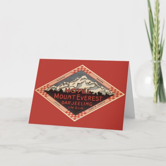 Vintage Travel、山エベレスト、Darjeeling India カード (正面)