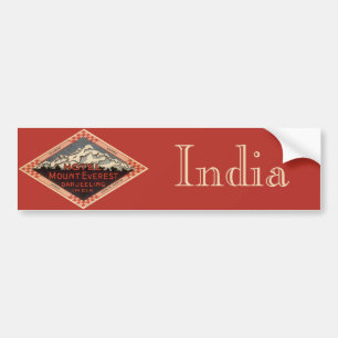 Vintage Travel、山エベレスト、Darjeeling India バンパーステッカー