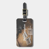 Vintage Travel Adventureラパーソナライズされたゲッジタグ ラゲッジタグ (正面縦)