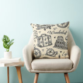 Vintage Travel Adventures Seamless Pattern クッション (椅子)