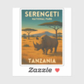 Vintage Travel Africa Serengeti National Park シール (シート)