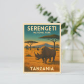 Vintage Travel Africa Serengeti National Park ポストカード (スタンド正面)
