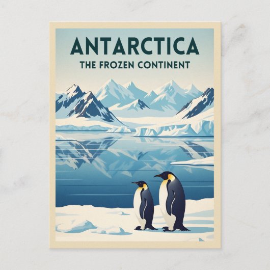 Vintage Travel Antarctica Nature Landscape Retro ポストカード (正面)