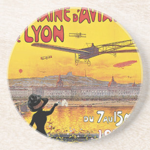 Vintage Travel, Aviation Airplanes,リヨン,フランス コースター
